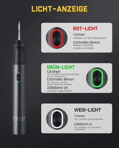 Pr?zisions L?tkolben Set, kabelloser L?tkolben, 7 Sek. schnelles Aufheizen，6 Temperatur Einstellbar 
