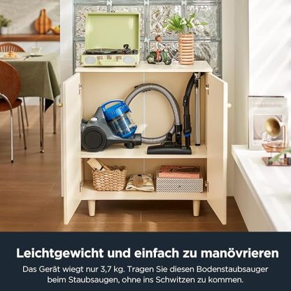  Staubsauger Beutellos, Leistungsstark, Kompakt und Leicht, für Hartb