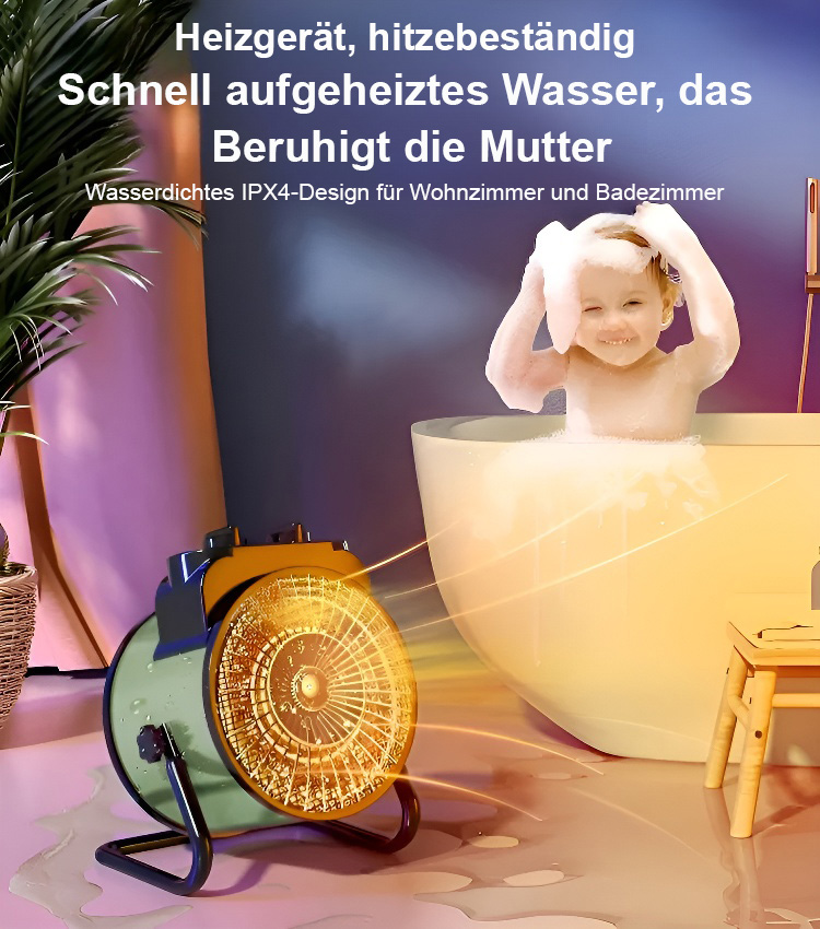 [Ein Grad Strom zum Heizen von 200 Quadratmetern] Heizlüfter mit 360°-Konvektion