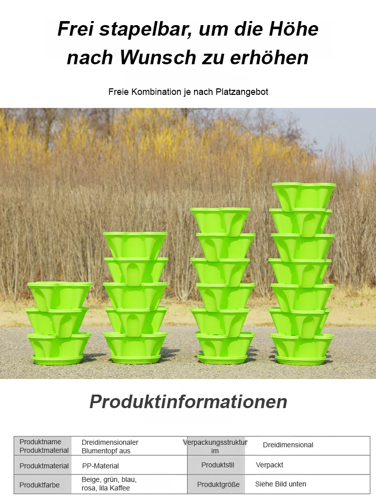 【Unendlich stapelbare, bewegliche】3D-Mehrschicht-Gemüse- und Pflanzenzuchtbox