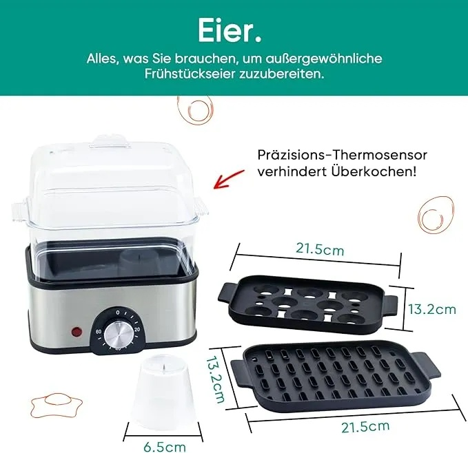 2 Etagen elektrischer Dampfgarer zum Kochen, Multi-Gemüse-Dampfgarer 