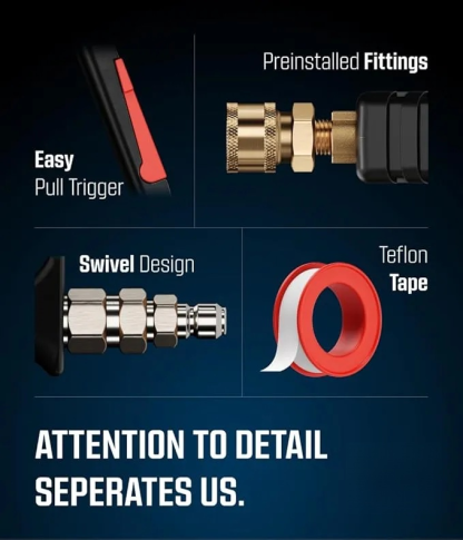 Short Pressure Washer Gun with Swivel - High Pressure Water Handle 