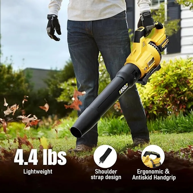  Electric Cordless Leaf Blower，650CFM & 3 Speed Levels