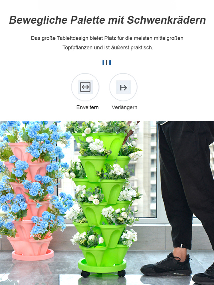【Unendlich stapelbare, bewegliche】3D-Mehrschicht-Gemüse- und Pflanzenzuchtbox