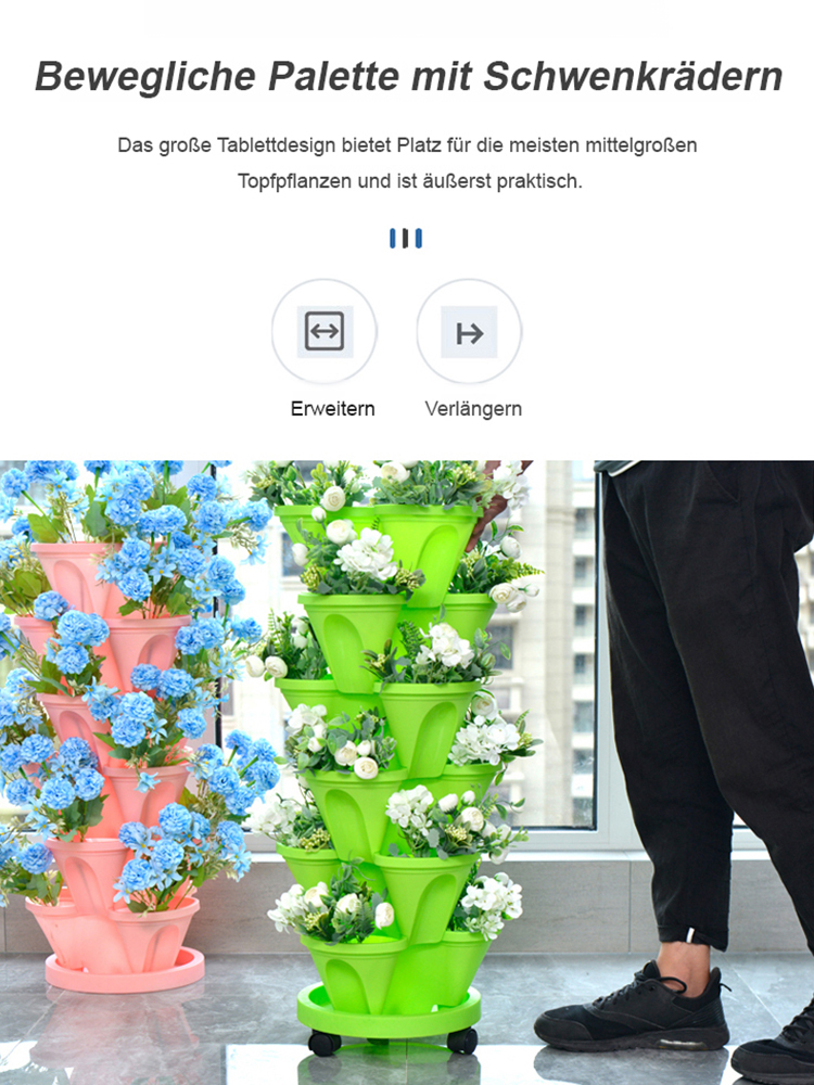 【Unendlich stapelbare, bewegliche】3D-Mehrschicht-Gemüse- und Pflanzenzuchtbox