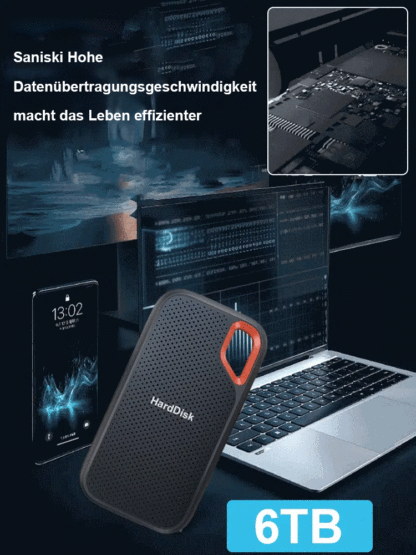 【Kleiner, leichter und schneller】Mobile Hochgeschwindigkeits-Solid-State-Festplatte🚀Wasserdicht, staubdicht und sturzsicher