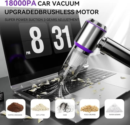 3 in 1 Aufladbar Tragbar Leicht Akkustaubsauger, 3-Gang Auto Staubsauger Stark