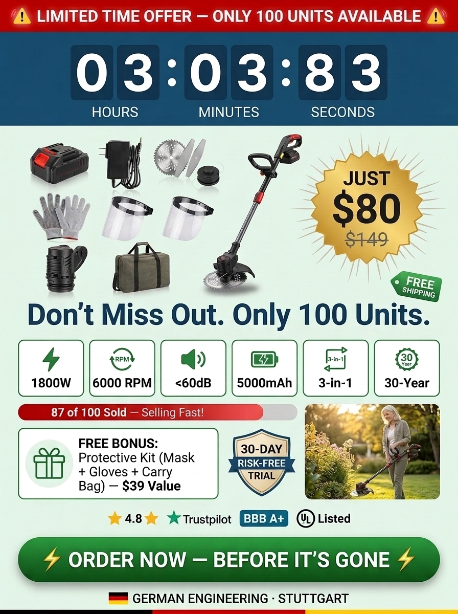 🚀Mow 5X Faster:  Clear 100㎡ in 3 Mins Without Ever Bending Over! No More Repeat Passes! 