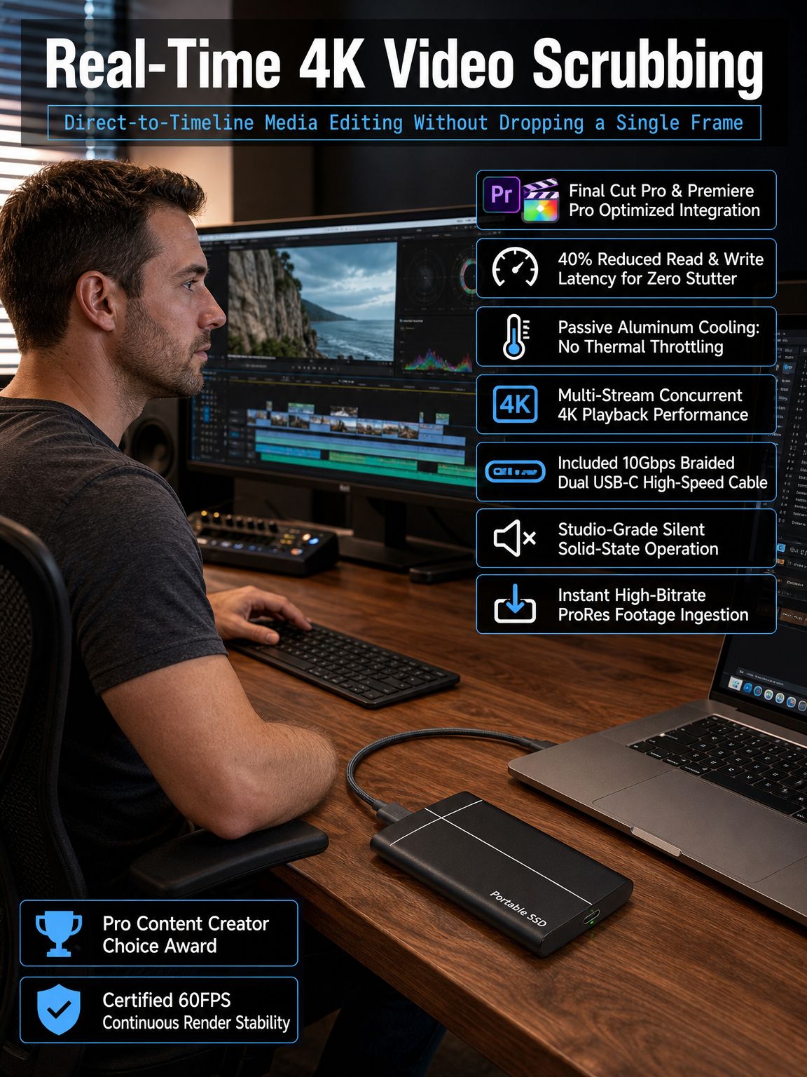 ⚡ Holds 5,000 movies & transfers three 4K movies in 1 second! Get this German pro SSD for the price of a beer! 🏆