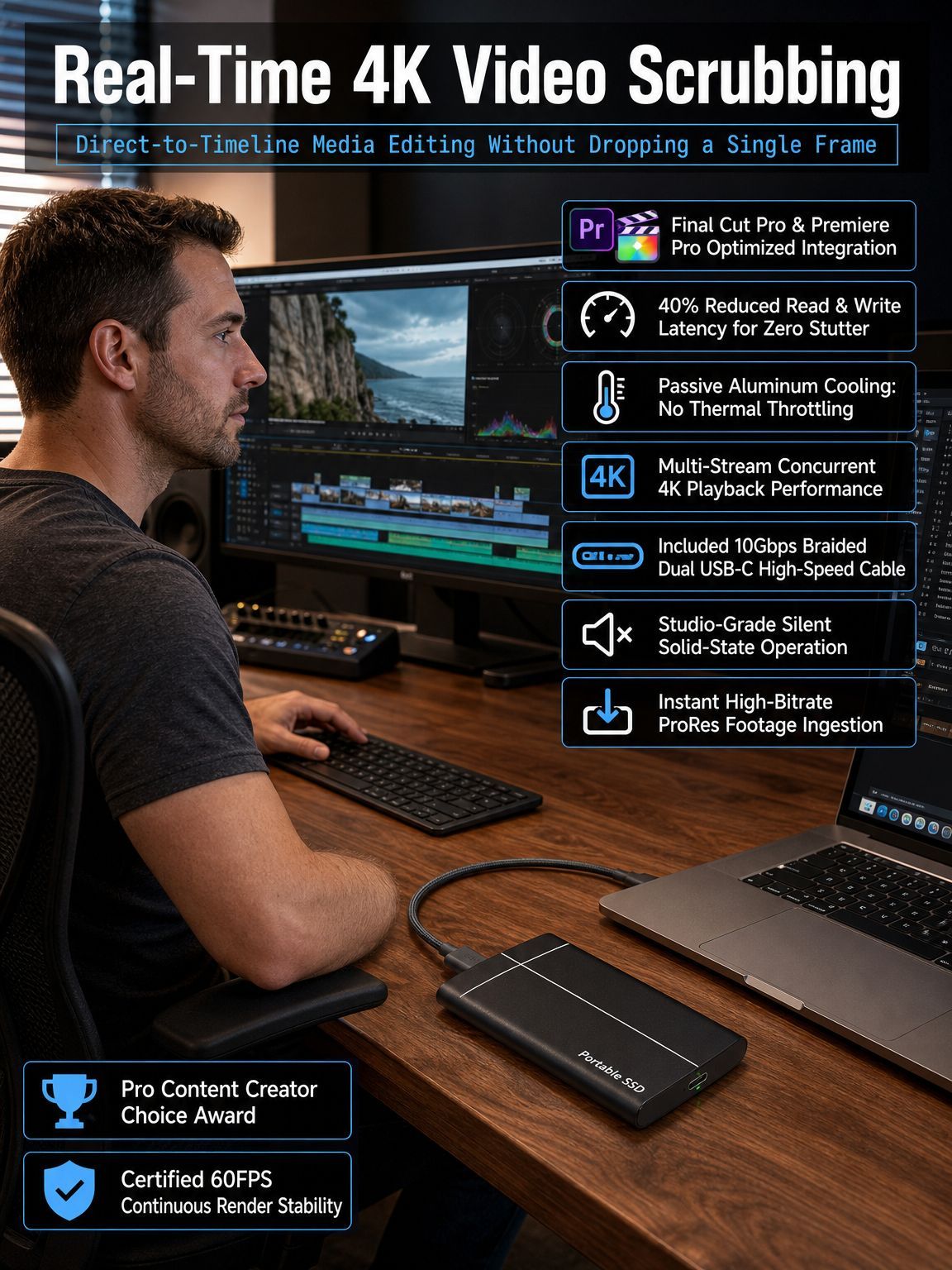 ⚡ Holds 5,000 movies & transfers three 4K movies in 1 second! Get this German pro SSD for the price of a beer! 🏆