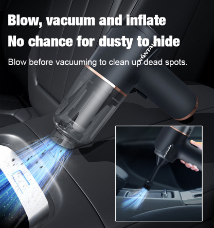 Blow, vacuum and inflate all-in-one cordless vacuum cleaner for home and car