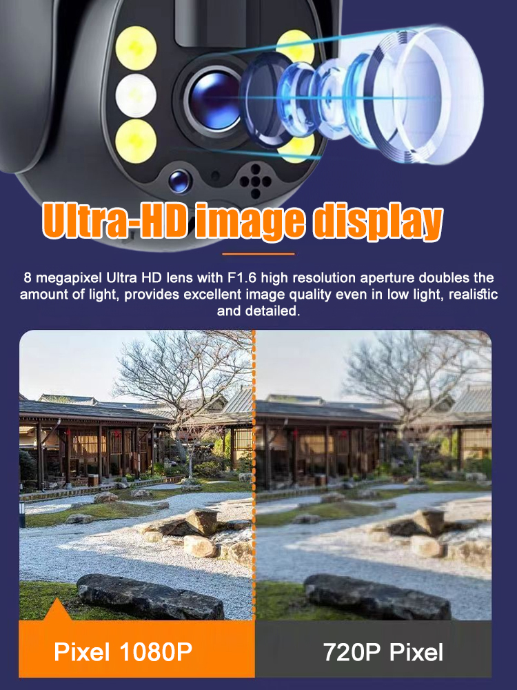 Mobile phone remote control Ultra-HD full colour night vision Outdoor waterproof solar camera