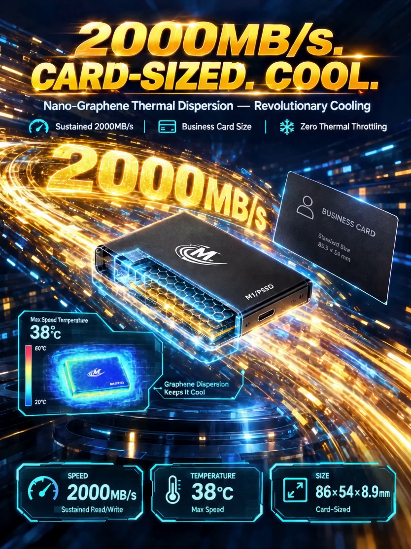 [Thin + Fast + Large] M1 Ultra-Thin, High-Speed Portable Hard Drive