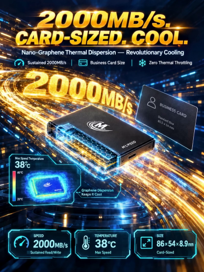 [Thin + Fast + Large] M1 Ultra-Thin, High-Speed Portable Hard Drive