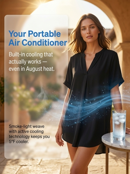 Hot-Weather Approved 100% Pure Cotton V-Neck Top - 80% OFF Flash Sale + 30-Day Risk-Free Full Refund