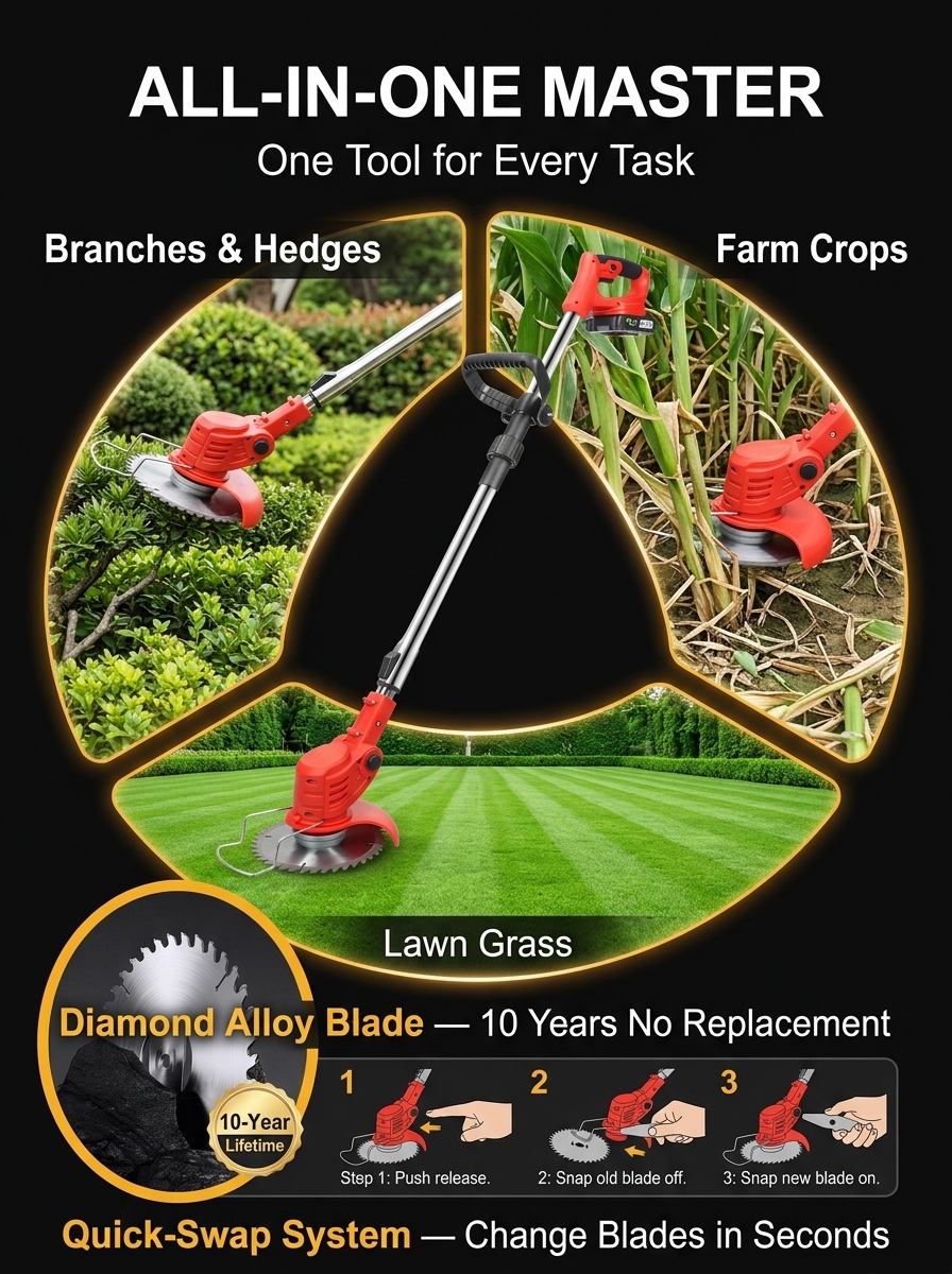 【Walmart's #1 Bestseller for Three Straight Months!】Long-lasting and powerful lawn mower