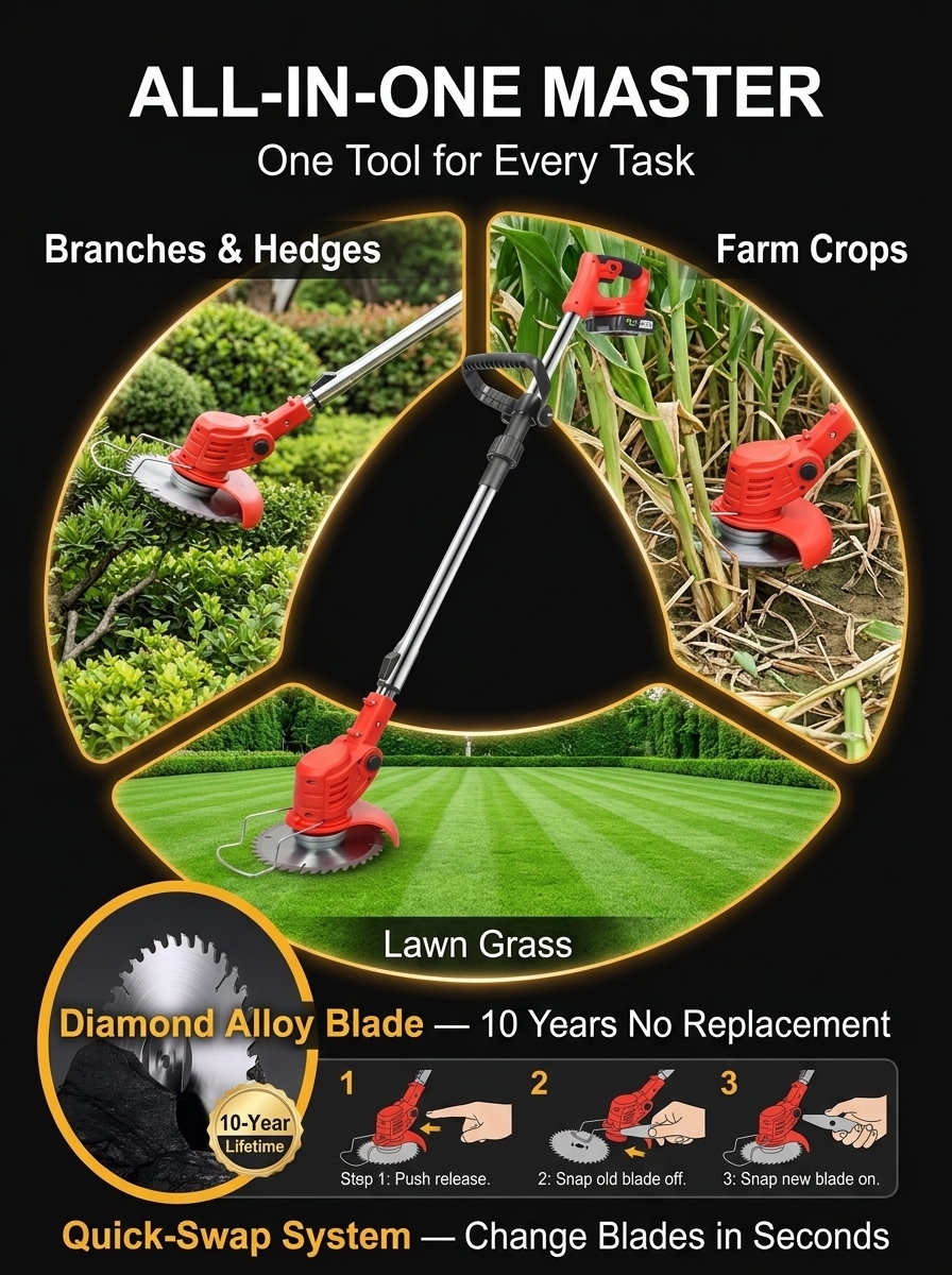 【Walmart's #1 Bestseller for Three Straight Months!】Long-lasting and powerful lawn mower