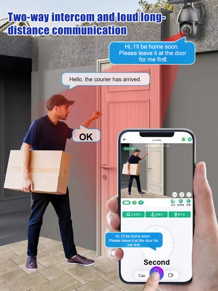 Mobile phone remote control Ultra-HD full colour night vision Outdoor waterproof solar camera