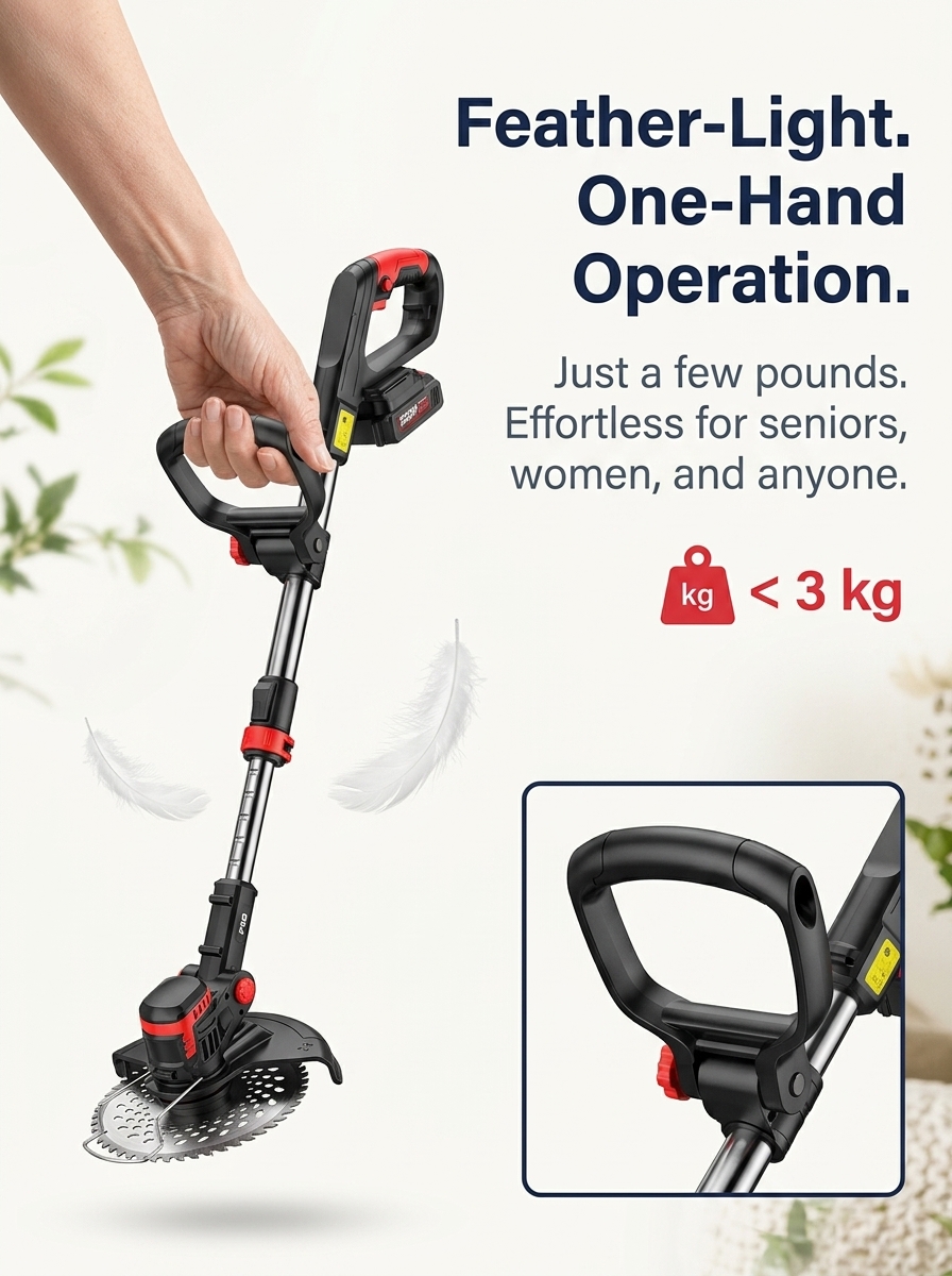 【Ultra-long Endurance】Electric Folding Lawn Mower丨Clear 10 Acres in One Morning