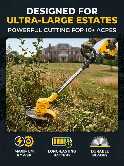 [3-Hour Battery Life] Electric Lawn Mower
