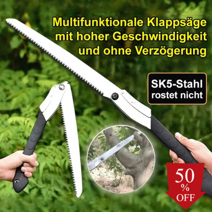3-fach Klappbare Verlängerte Manganstahl-Baumfällsäge