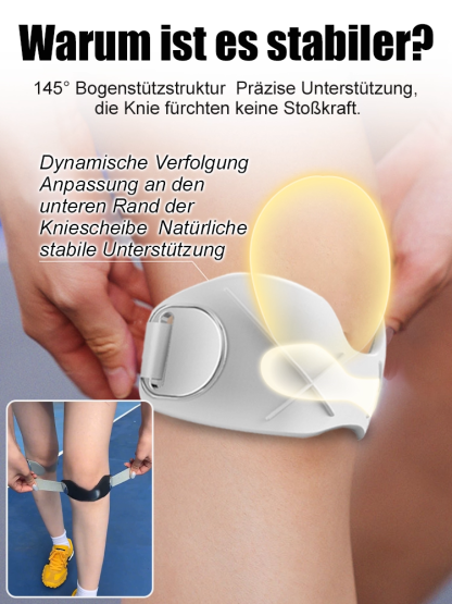 Professionelle Kniescheibenbandage mit Stoßdämpfung und Atmungsaktivität.