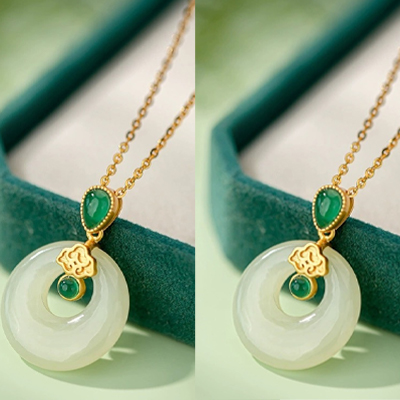 Halskette aus Hetian-Jade als Symbol für Glück