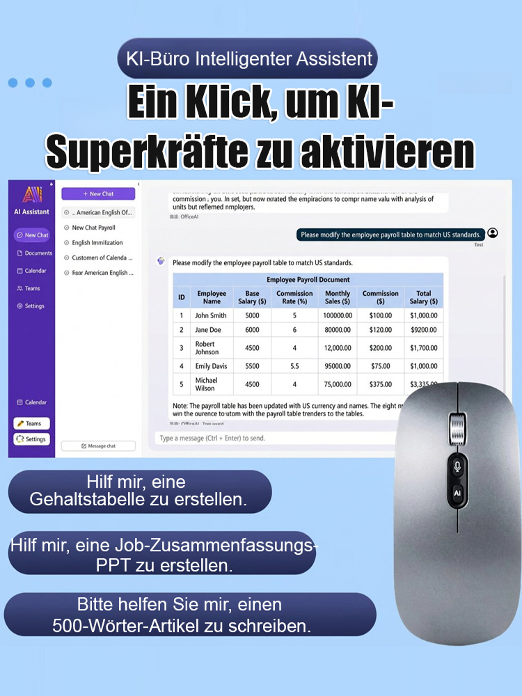 Intelligente Sprachübersetzung und -erkennung Drahtlose Tri-Mode-Maus