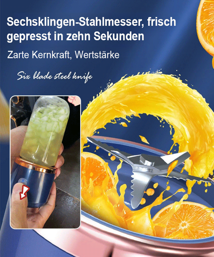 Tragbarer, aufladbarer, kleiner Saftbecher für Studenten, multifunktionaler Haushaltsentsafter.