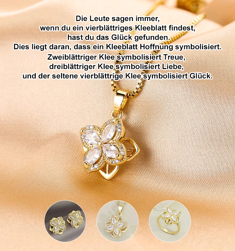 [Glück] Glücksklee-Halsketten-Set