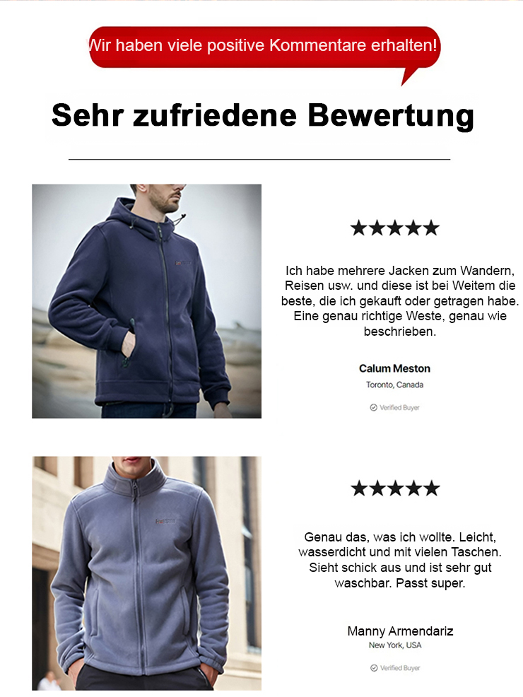 Herren-Fleecejacke für den Export nach Norwegen, ein- und doppelseitig tragbar