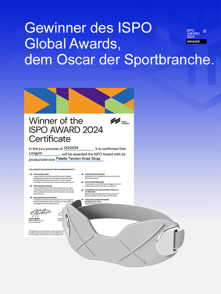 Professionelle Kniescheibenbandage mit Stoßdämpfung und Atmungsaktivität.