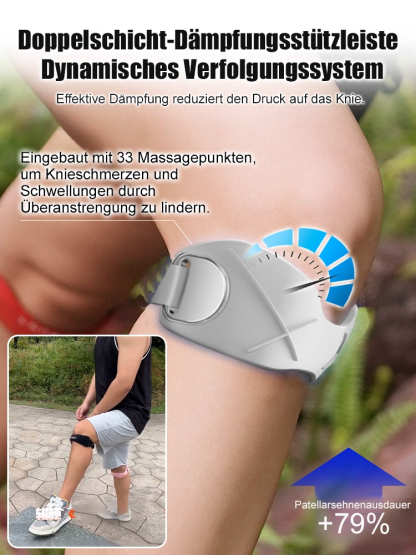 Professionelle Kniescheibenbandage mit Stoßdämpfung und Atmungsaktivität.