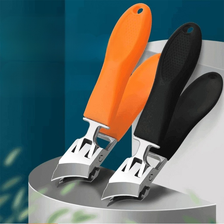 FM【Für eingewachsene Nägel unverzichtbar】Großer schräger Nagelknipser mit Spritzschutz