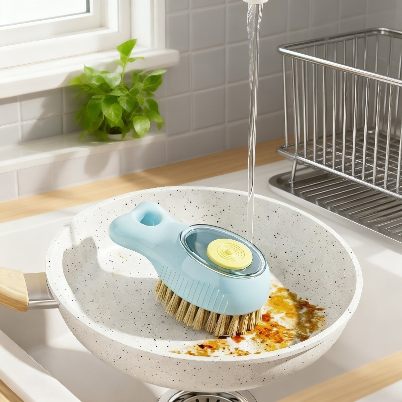 Küchenspülen-Eckenreinigungsbürste mit Flüssigkeitsspender