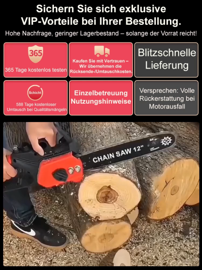 Hochleistungs-Holzkettensäge der verbesserten Version