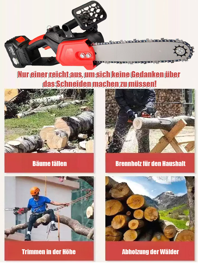 Hochleistungs-Elektro-Kettensäge für Holzarbeiten
