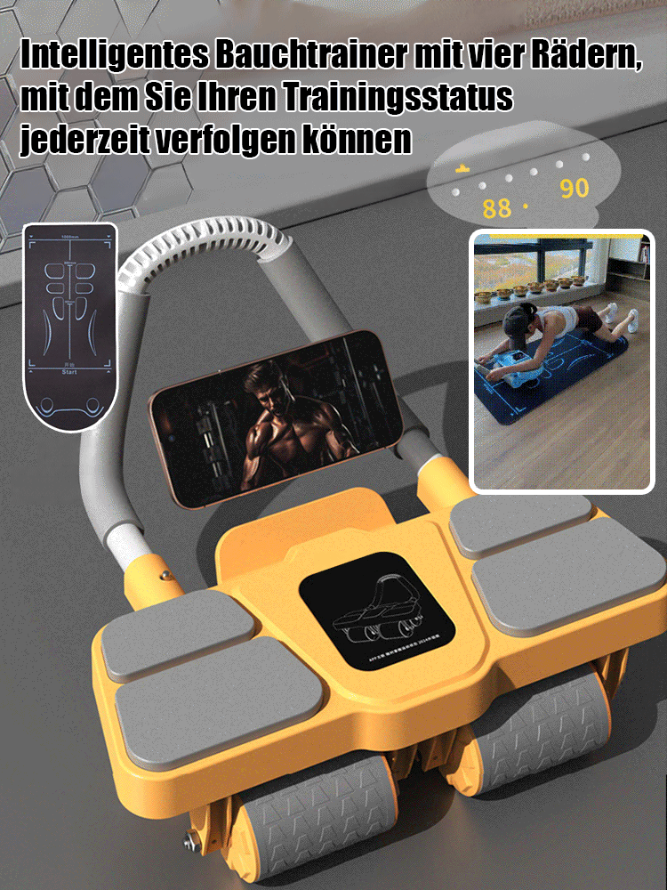 Automatischer Rückprall vier Runden Bauchmuskeltraining Rad + Yogamatte