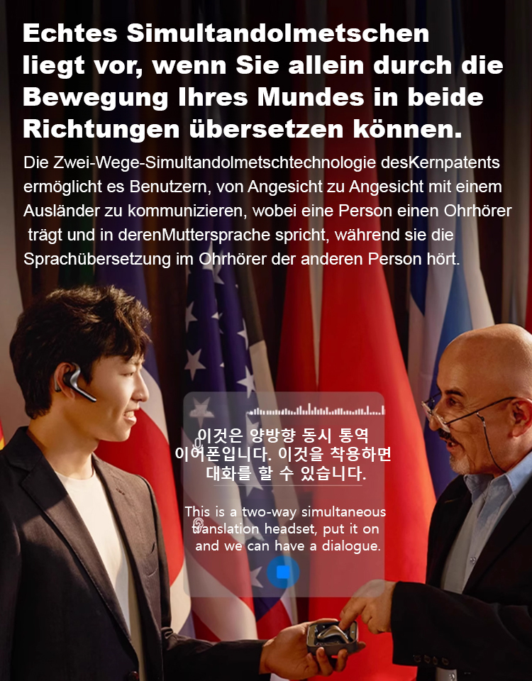 AI-Echtzeitübersetzung Offene Ohrhörer
