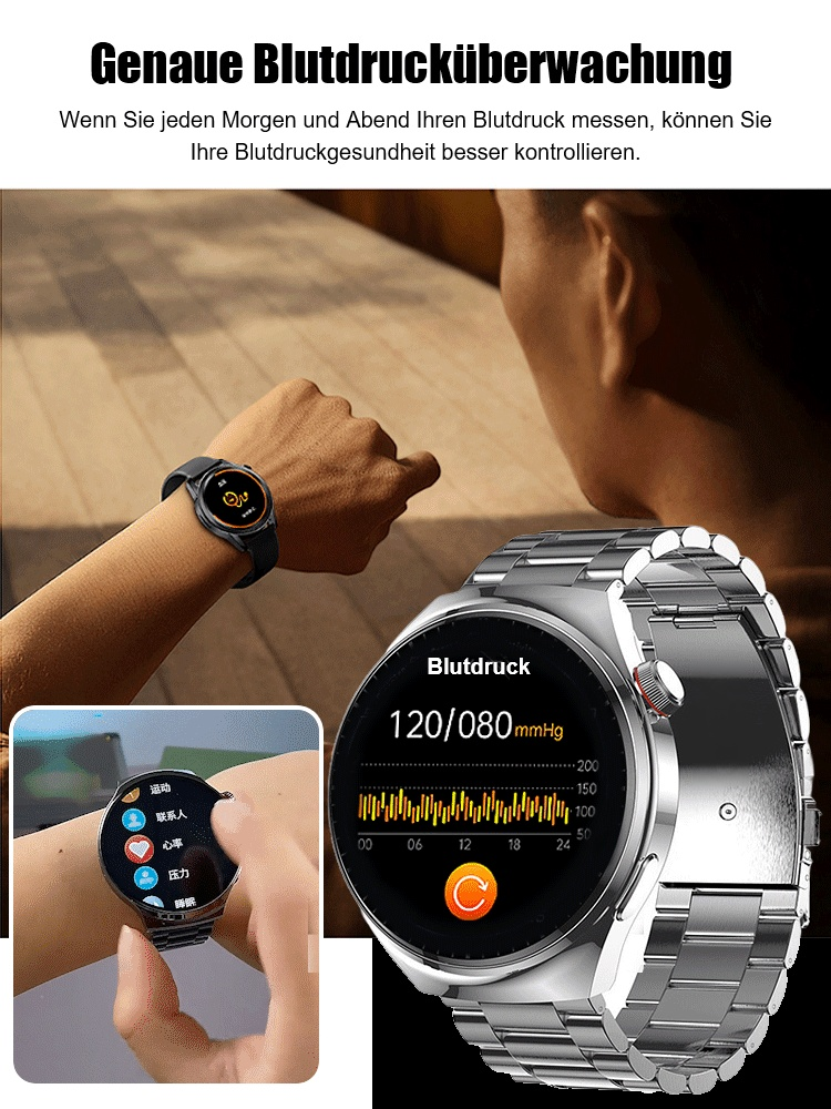 Blutzuckeruhr mit Stahlband