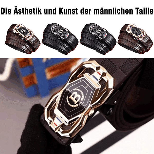 【Erstklassiges Krokodilleder】Business-Herrengürtel