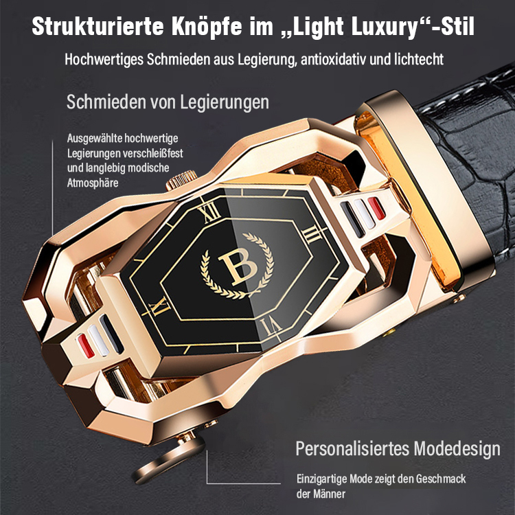 【Erstklassiges Krokodilleder】Business-Herrengürtel