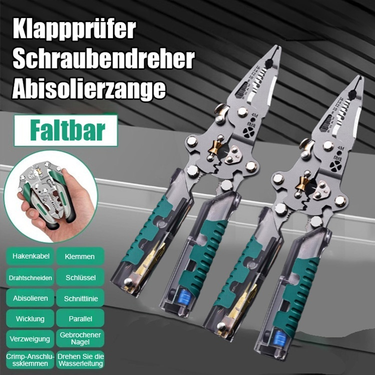 【One piece has 14 functions】Folding tester, screwdriver, wire stripper. One-stop service!