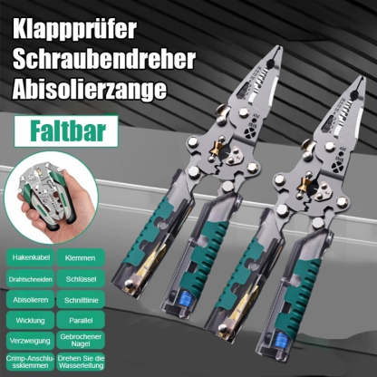 【One piece has 14 functions】Folding tester, screwdriver, wire stripper. One-stop service!