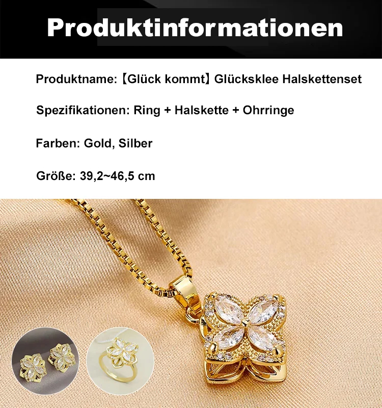 [Glück] Glücksklee-Halsketten-Set