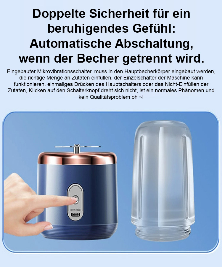 Tragbarer, aufladbarer, kleiner Saftbecher für Studenten, multifunktionaler Haushaltsentsafter.