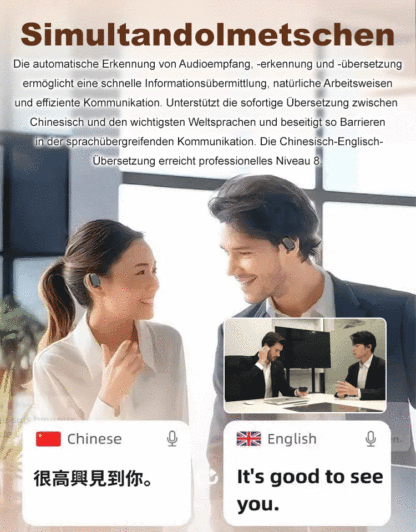 AI-Echtzeitübersetzung Offene Ohrhörer