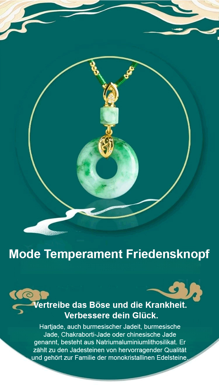 Detailansicht des Friedensanhängers der Meditation Halskette