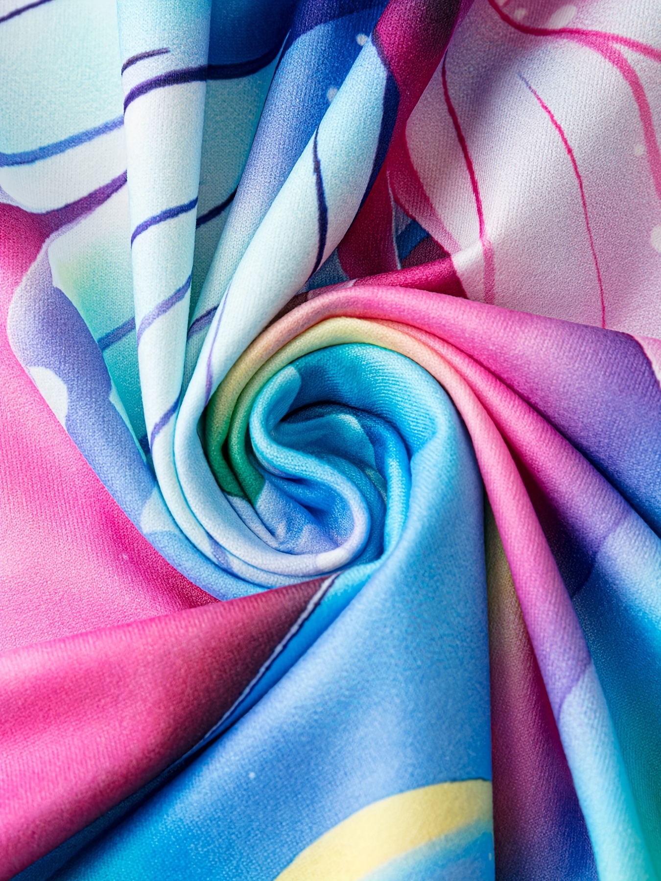 Colorful Butterfly Print Short Sleeve V Neck 