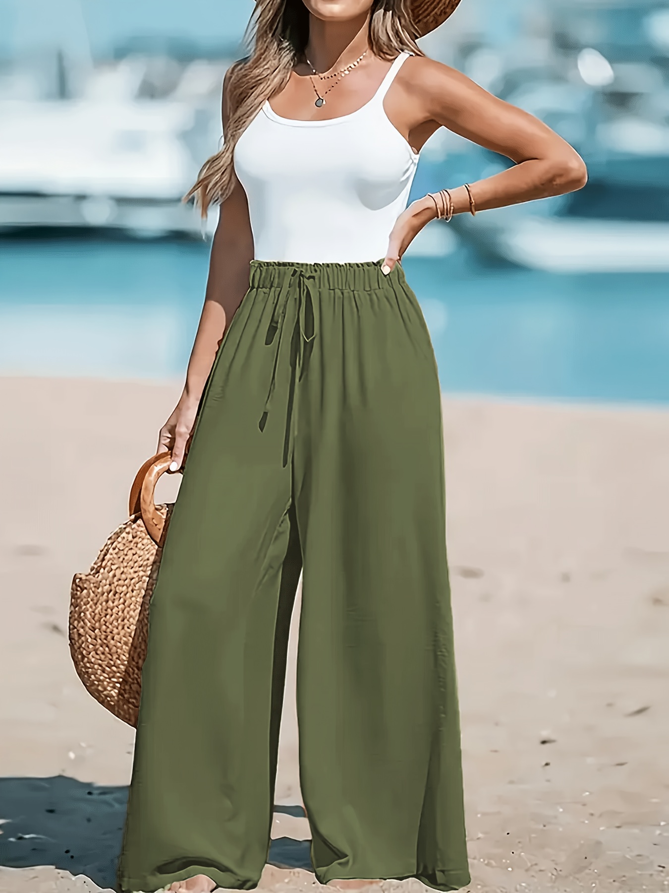 Women's High Waist Wide Leg Pants